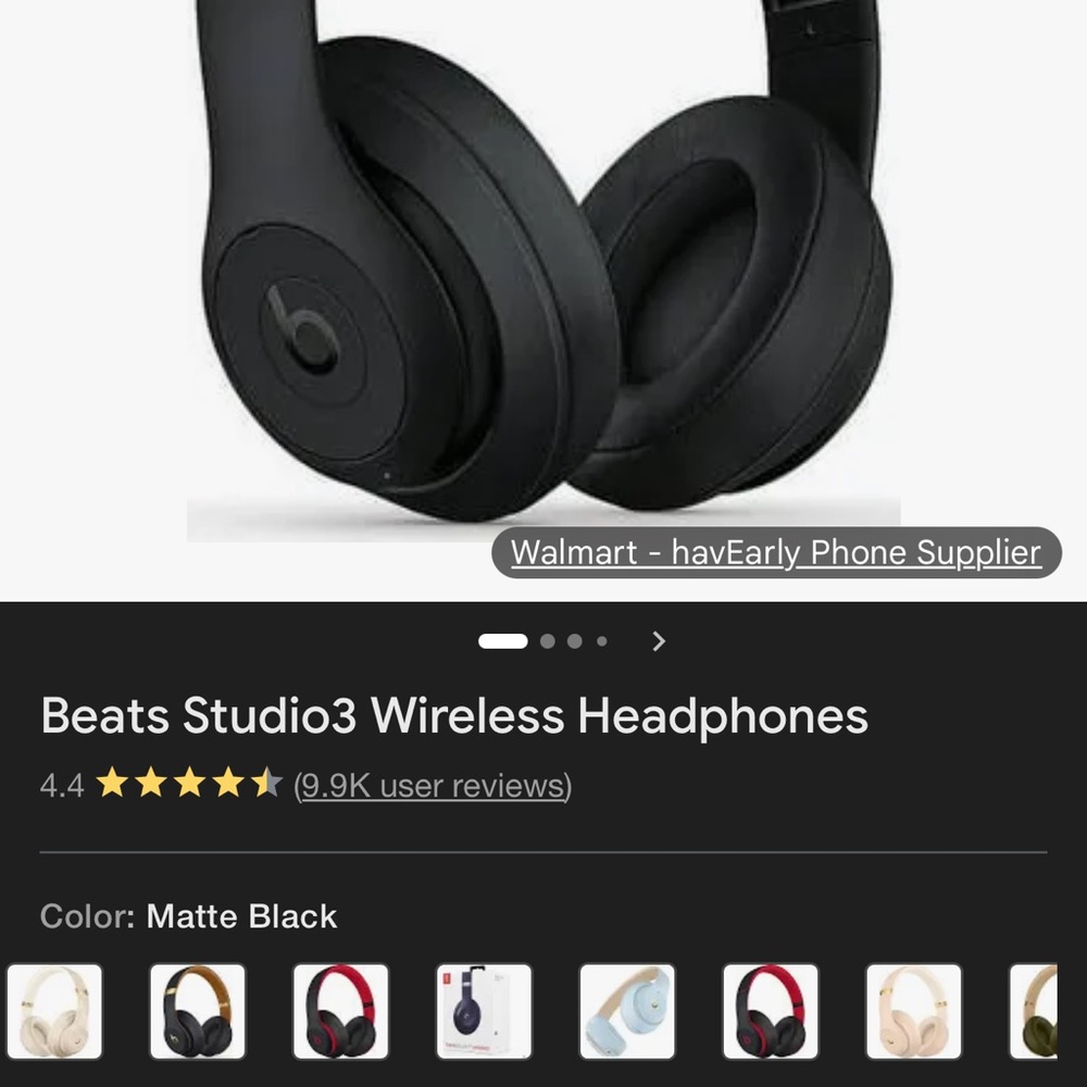 Beats by Dre Studio3 Wireless Headphones - Matte Black